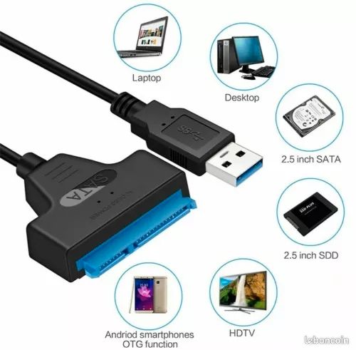 VoKs Câble Adaptateur USB 3.0 Vers SATA Avec Support UASP