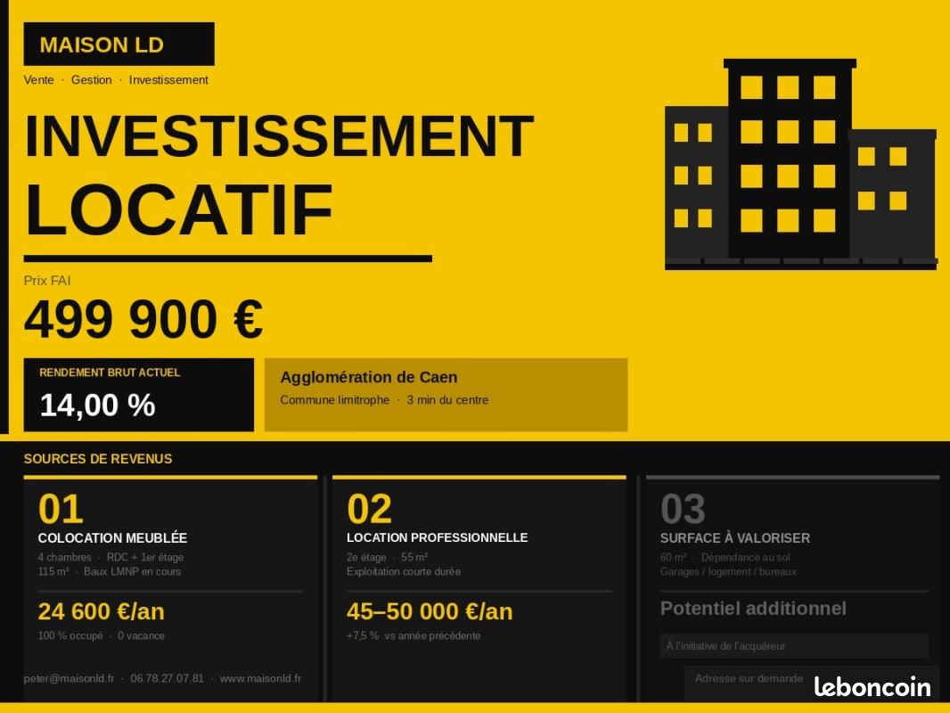 Immeuble 7 pièces 205 m² · à Caen · 205 m² · 499 999 €
