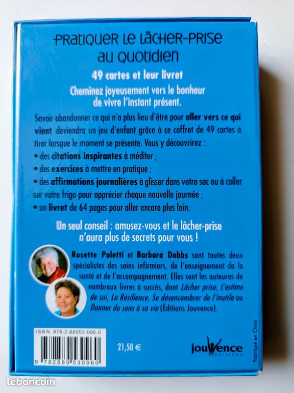 PRATIQUER LE LĂCHER-PRISE AU QUOTIDIEN -Rosette POLETTI et Barbara DOBBS- NEUF đą RETRAIT ANGERS ou ANCENIS-ST-GĂRĂON, et LIVRAISON đą (image 2)