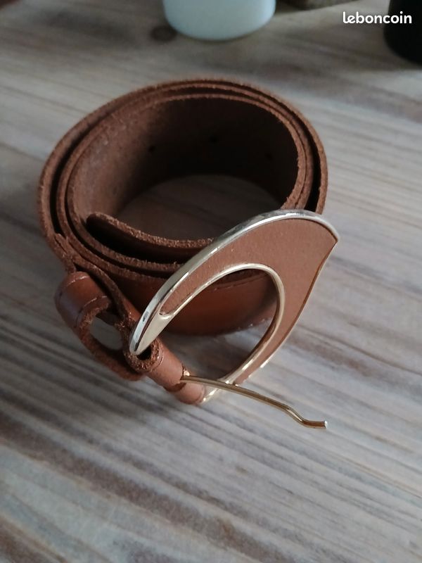 Ceinture croûte de cuir marron doré Accessoires Bagagerie