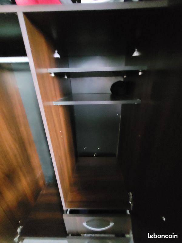 Armoir double porte couleur bois foncé (image 7)