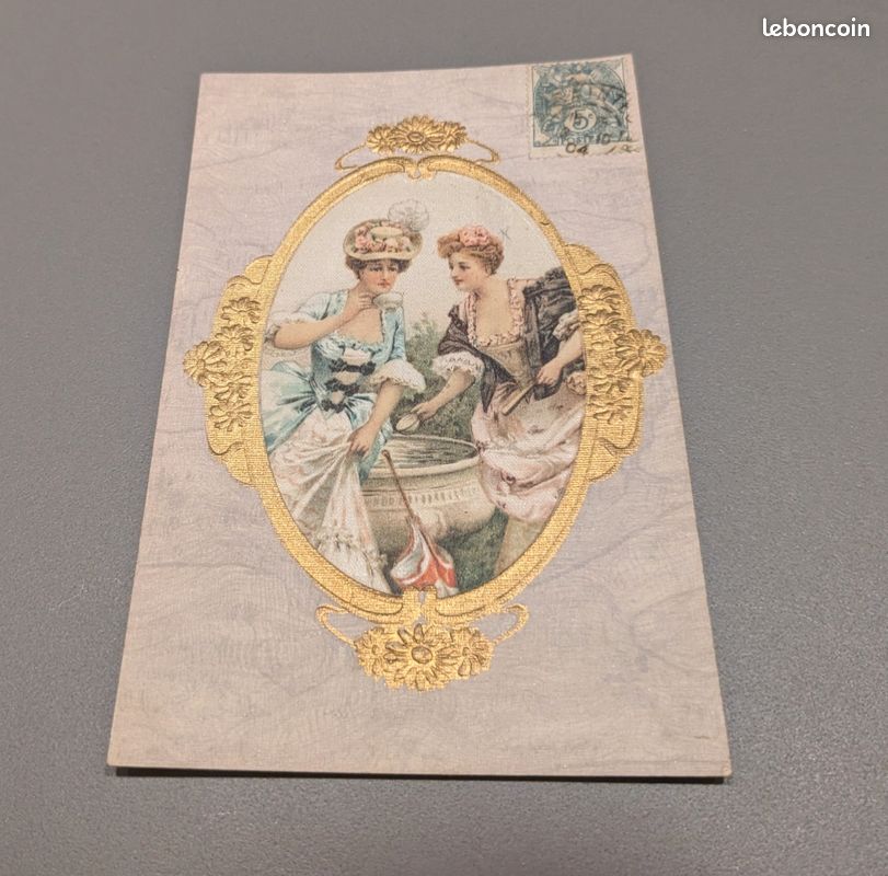 Carte Postale Illustrée MAUZAN – Femme élégante – Paris 75 – Années 1900
