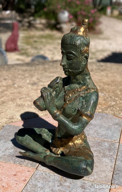 Statuette bronze - Musicien Céleste (Gandharva) du XIXe siècle (image 2)