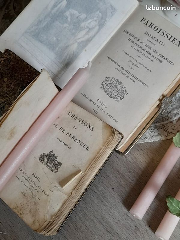 Lot de 2 petits livres anciens cuir fermoir XIXème (image 6)