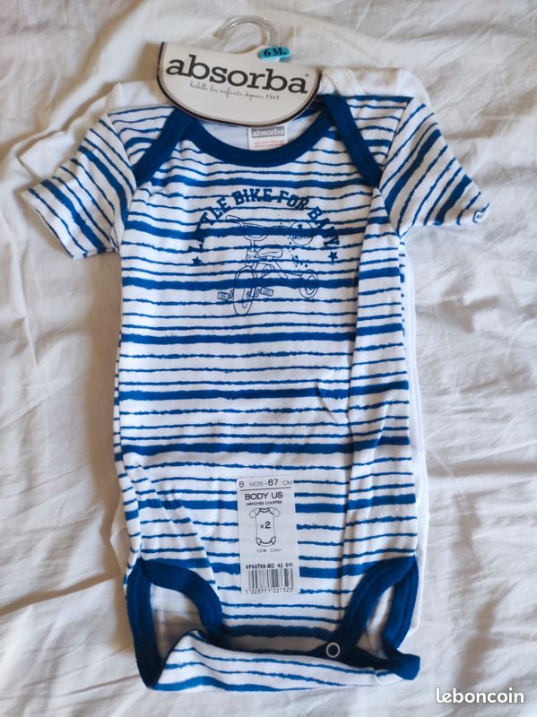 Lot de body d'été 100% coton Absorba NEUF Vêtements bébé