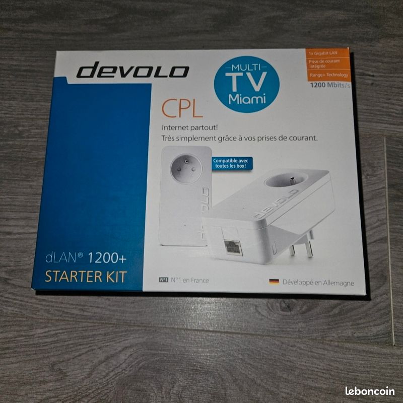 Kit CPL Devolo DLAN 1200+ - Adaptateurs 1200 Gb/s, 2 Ports Ethernet, Blanc
