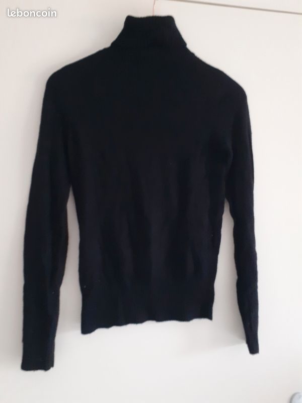 Pull noir col roulé taille s (image 4)
