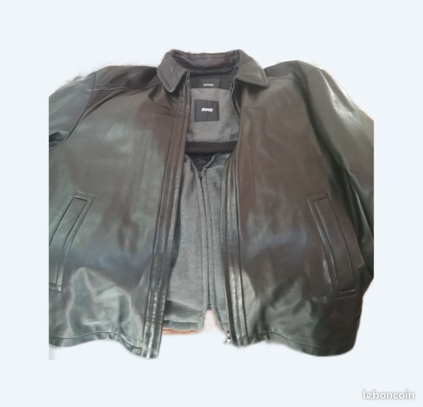 Blouson cuir marron en cuir vachette BMW (image 1)