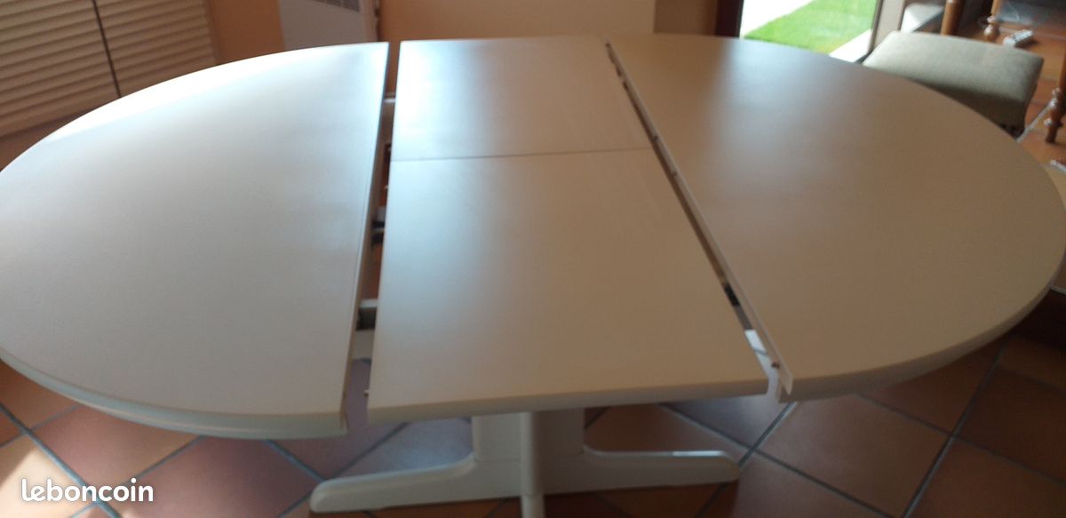 Table cuisine laquée blanche extensible (image 4)