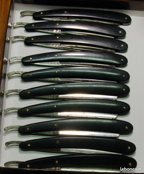 Lot 10 rasoirs anciens neufs Nessel SOLINGEN n° 96 coiffeur barbier (image 1)