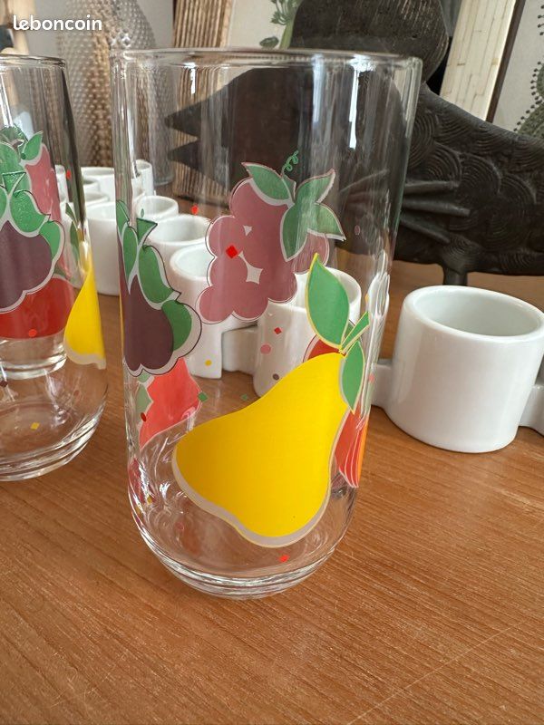 3 verres orangeade seventies pomme poire fraise (image 2)