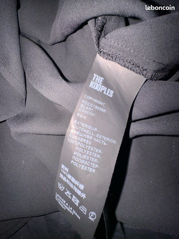 Chemisier The Kooples Noir – Taille 3 (L) – Très Bon état Occasion