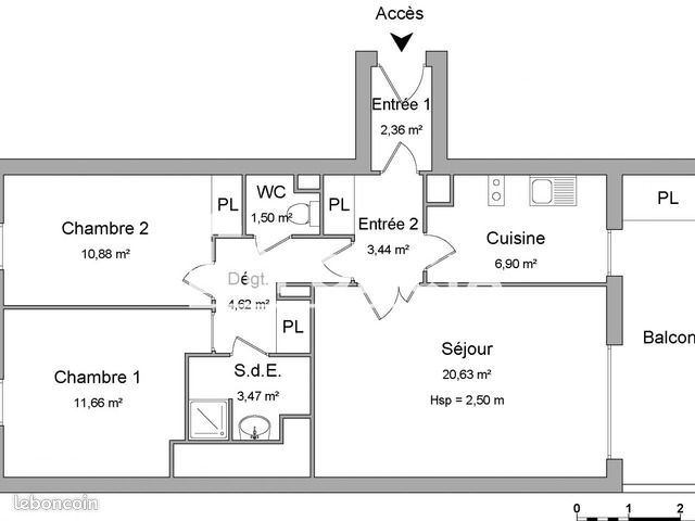 Appartement 3 pièces 65 m² · à Aix-en-Provence · 65 m² · 1 221 €