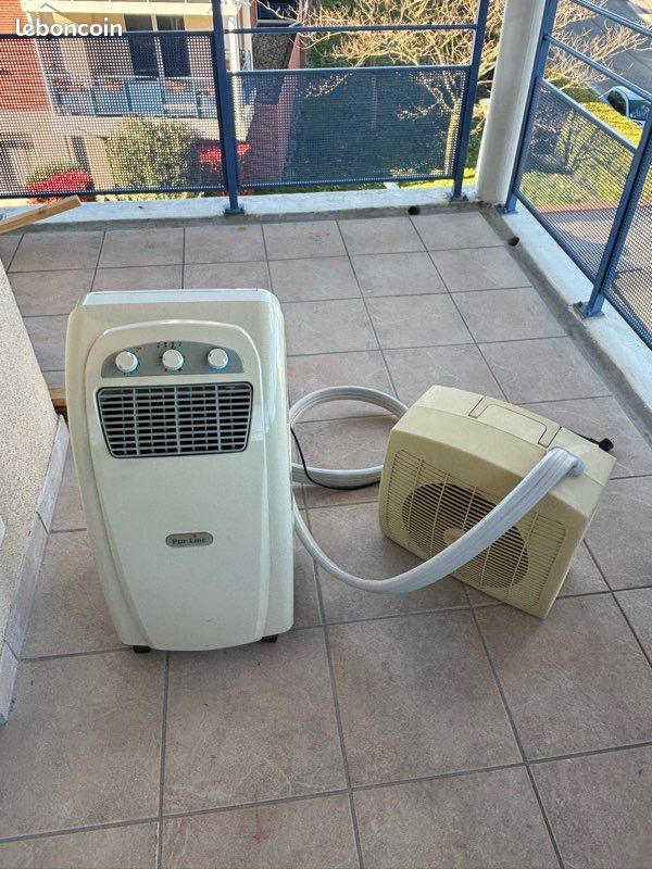 Climatiseur Mobile Pur Line – Sur Roulettes, Réservoir Eau, Blanc, Occasion