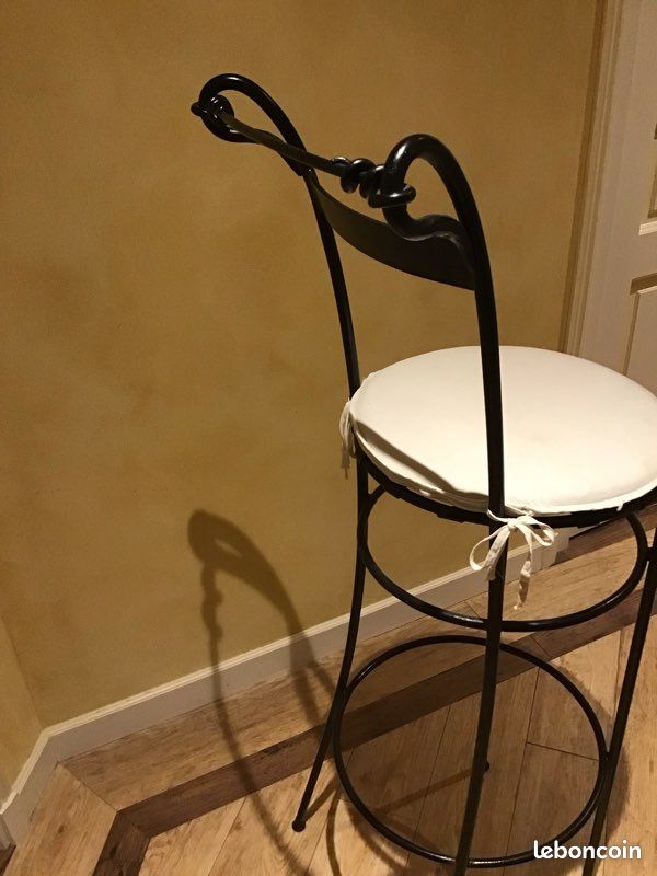 Tabouret haut en fer forgé (image 6)
