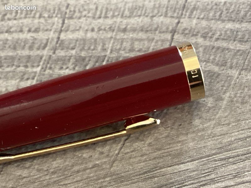 Stylo Plume Parker Vacumatic Rare - Modèle Strié Rouge-bordeaux USA K502, Plume En Or, Occasion