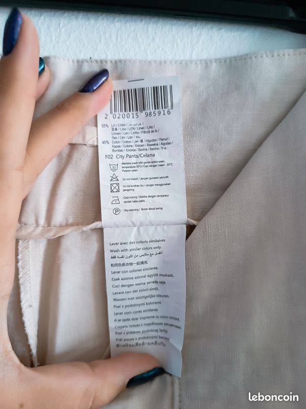 Pantalon léger beige femme (image 8)