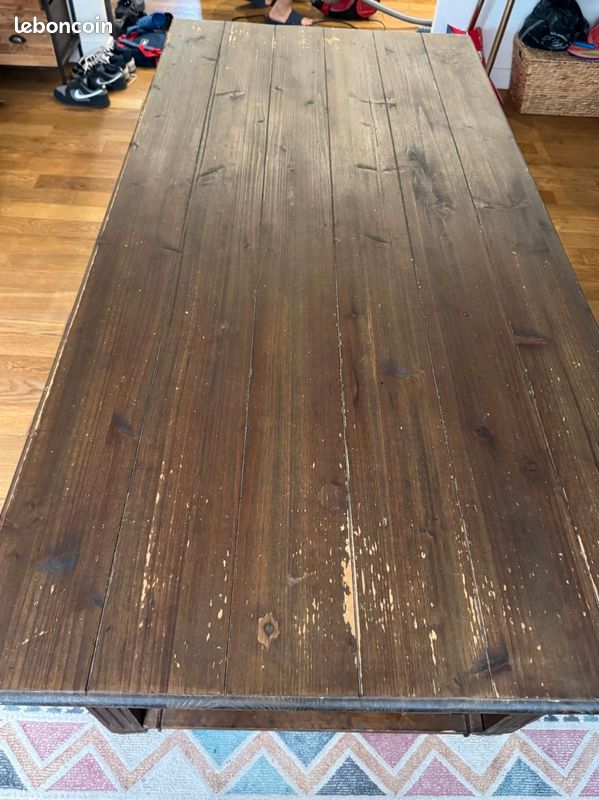 Table en bois salle à manger grande (image 2)