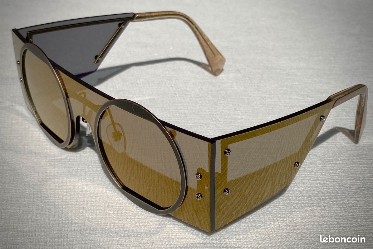Yohji Yamamoto YY7020 Gold Flake – Lunettes de soleil unisexe – Édition limitée SS19 (2019) – Neuf complet avec certificats et accessoires (image 5)