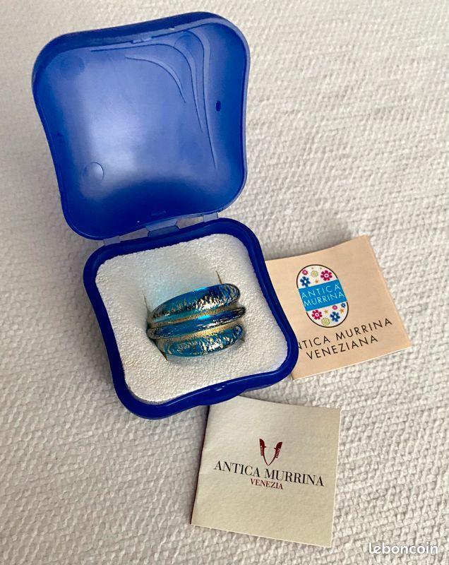 Bague En Verre De Murano Antica Murrina Venezia - Taille 52 - Occasion