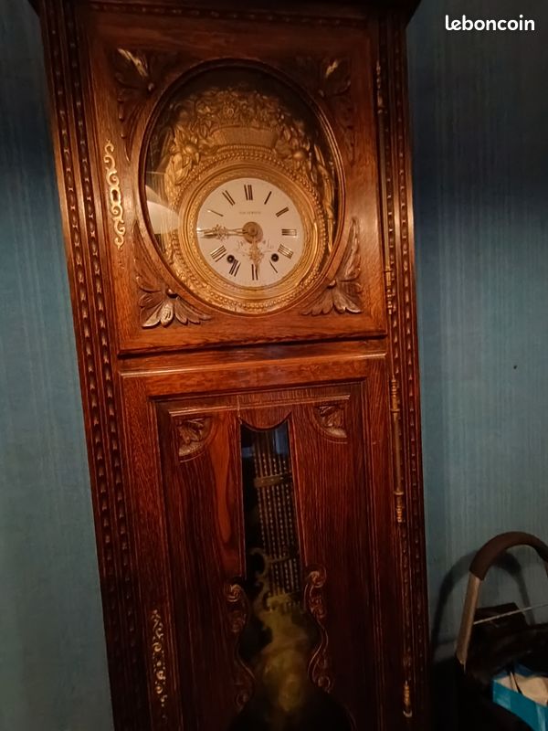 Façade Horloge Comtoise Ancienne 18ème Signée Veibel à Lyon