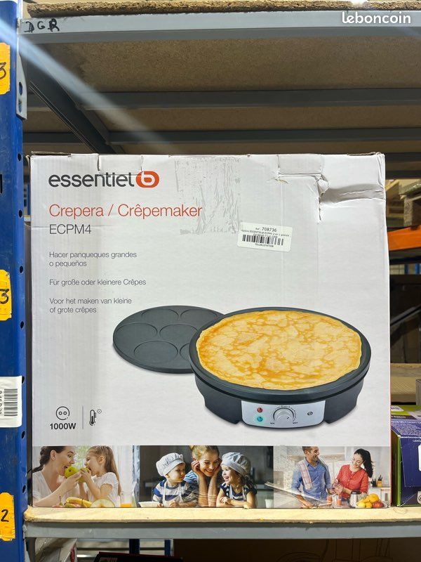 Crêpière ESSENTIELB ECPM4 2 en 1 grande crêpe / mini crêpes (image 1)