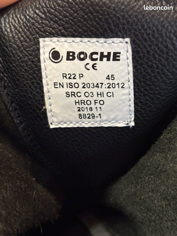 Rangers Boche R22P cuir noir taille 45 - NEUVES (image 6)