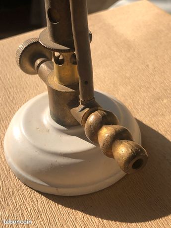 Ancien Bec Bunsen De Laboratoire En Laiton - France, Années 1930 - Outil De Joaillerie Vintage