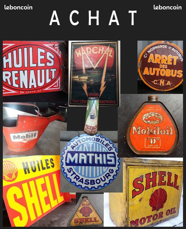 ② PLAQUE EMAILLEHUILES RENAULT EN VENTE ICIDES ANNÉES 1950 - Marques & Objets publicitaires