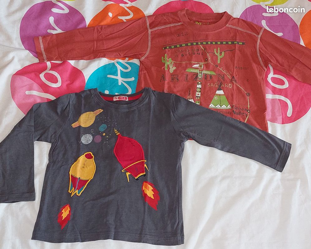 Lot de 2 t-shirts DPAM 3 ans Manches longues (image 1)