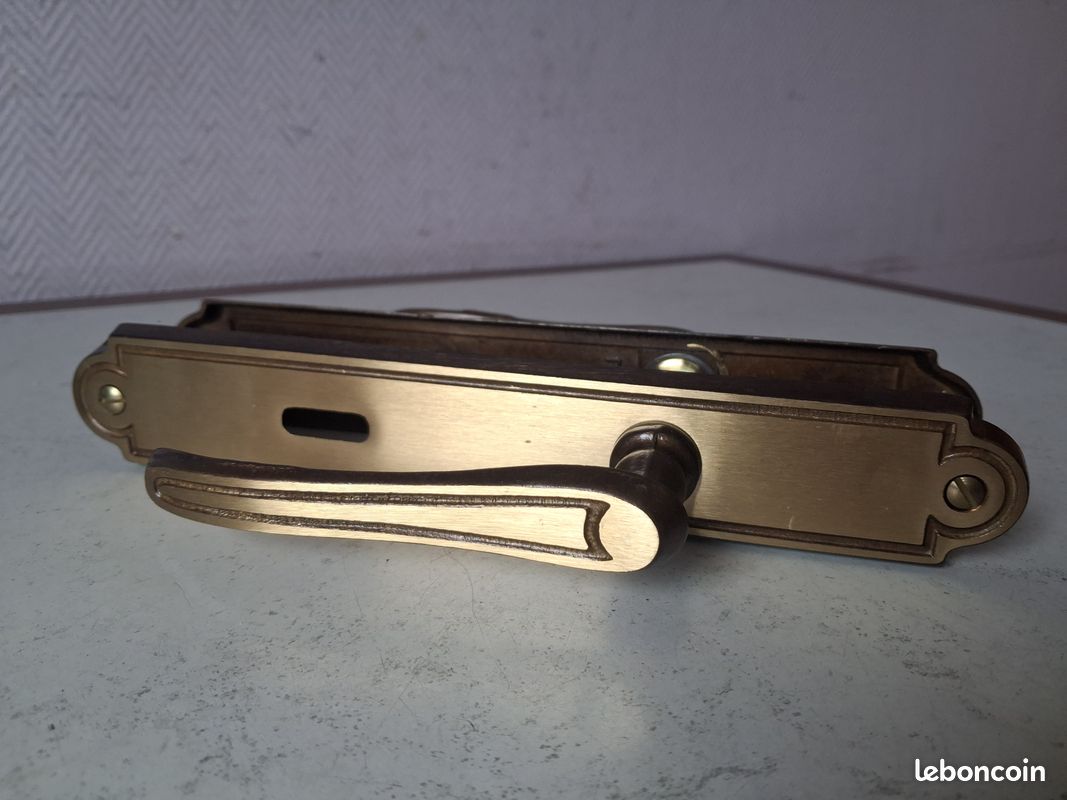 Ensemble de porte poignées laiton doré clanches neuves vintage (image 2)