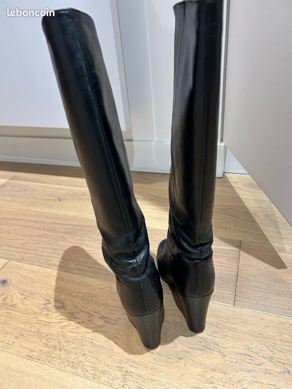 Bottes en cuir noir Minelli (image 3)