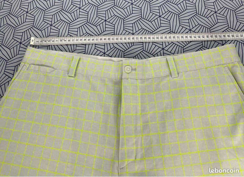Short Nike golf blanc carreaux jaune fluo sport 38 - XL (image 13)