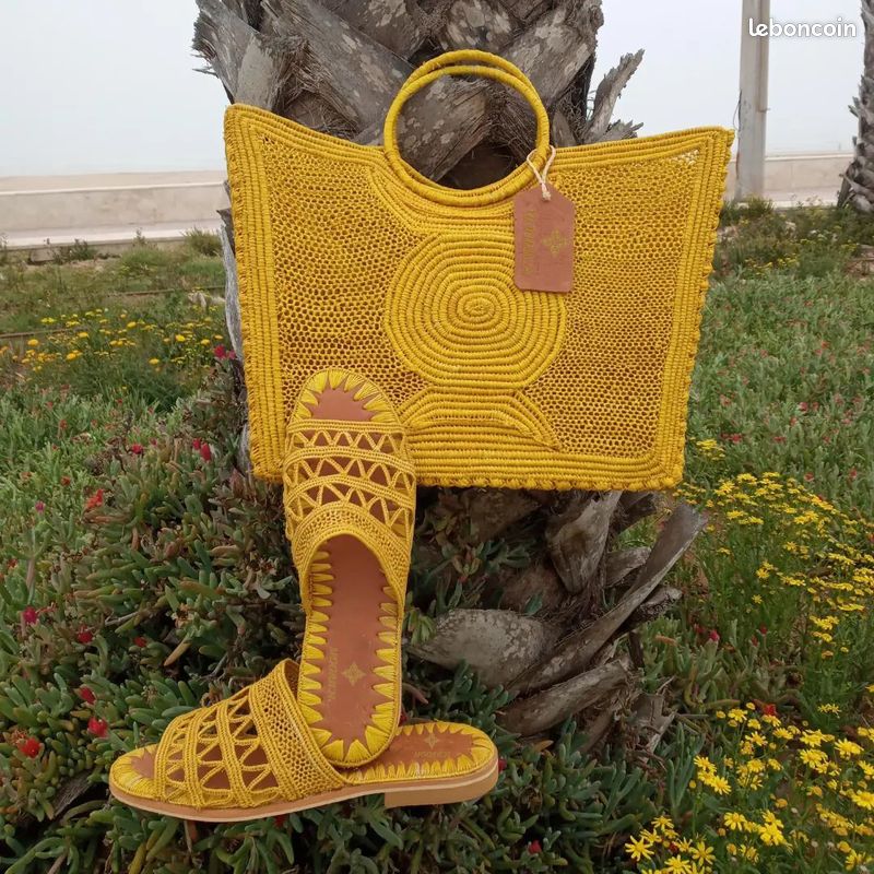 Enssemble sac à main et sandals jaune (image 1)