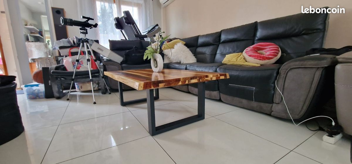 Table+ basse Live edge, table basse en chêne, table en bois, table rustique - 400 (image 2)