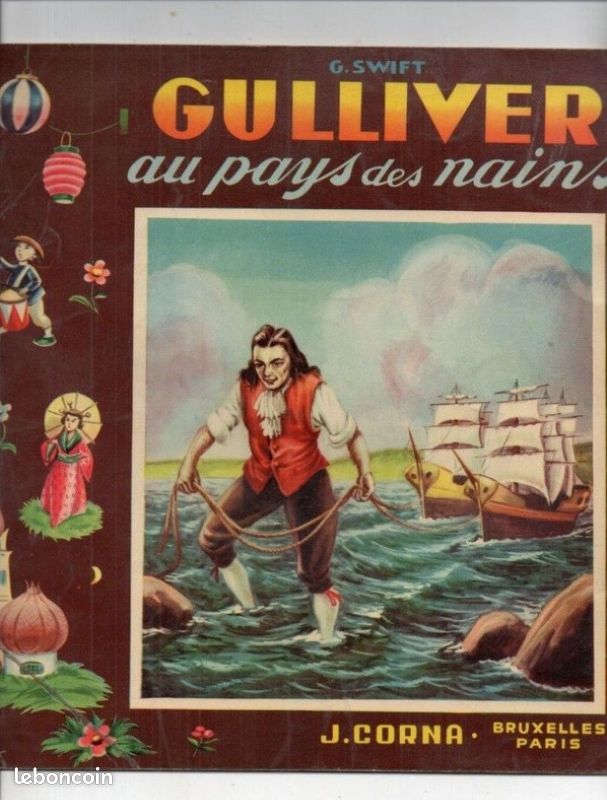 Ancien livre pour enfants : GULLIVER AU PAYS DES NAINS Editions : J. CORNA - BRUXELLES - PARIS Beauté des dessins à l'ancienne (image 2)