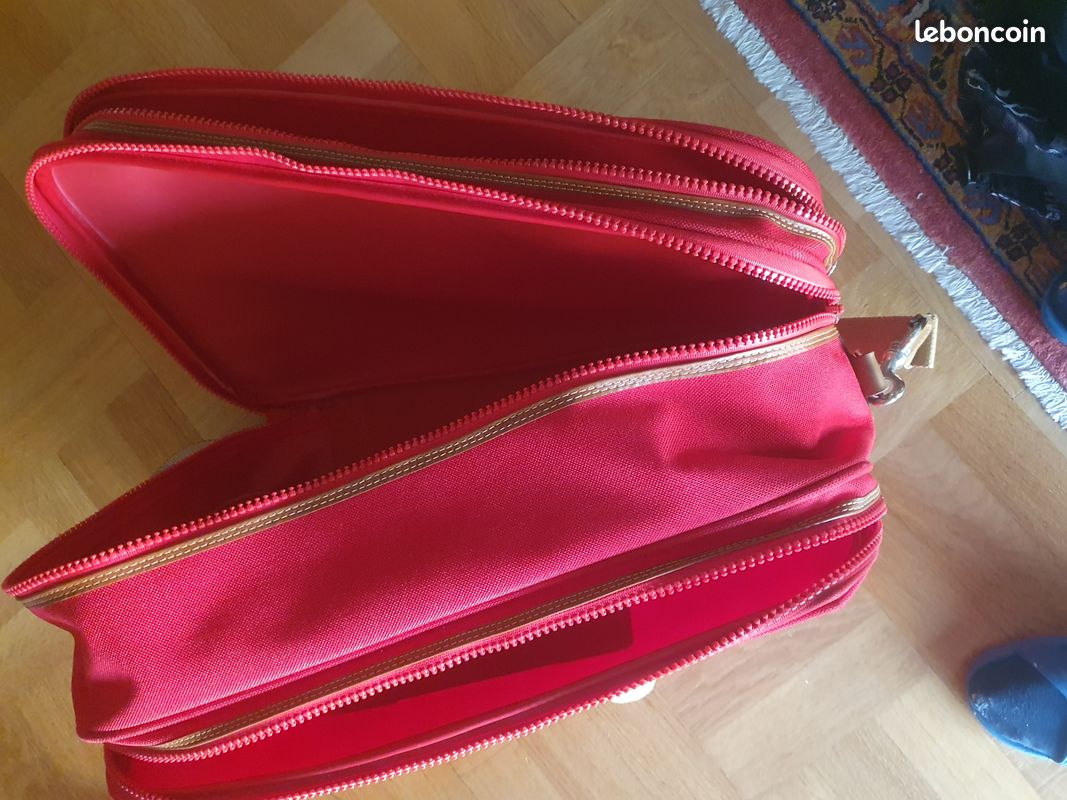 VALISE de VOYAGE rouge LANCEL (image 7)
