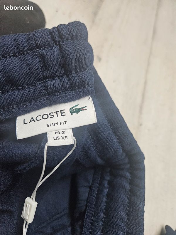 Pantalon de survêtement jogging polaire Lacoste bleu marine taille XS (image 6)