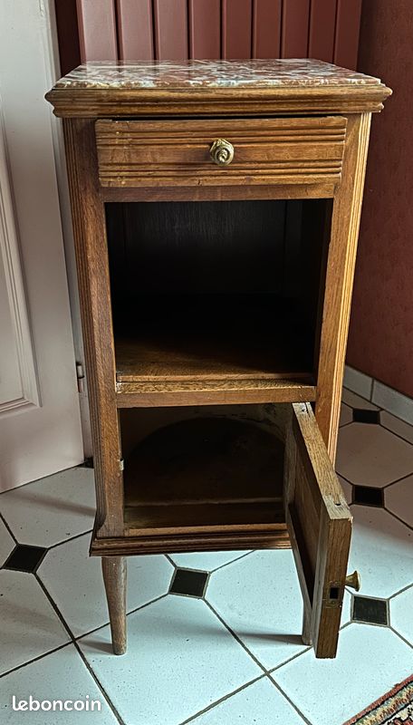 Petit Chevet « Art Déco » avec plateau en marbre (image 7)