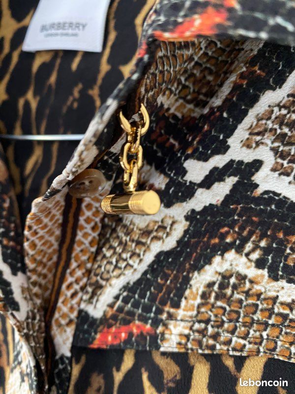 Burberry robe en soie imprimé léopard et python taille 36 (image 3)