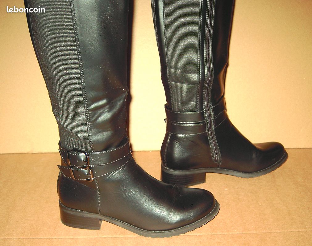 Bottes hautes noires, taille 36 "Queen Vivi" (image 3)