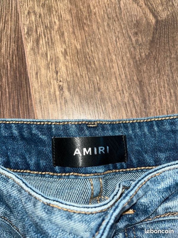 Jean AMIRI Noir Et Argent Taille 40 - Neuf Avec étiquettes, Coupe Régulière, Made In US - Modèle Haut De Gamme Référence 4PF2MDS200_006