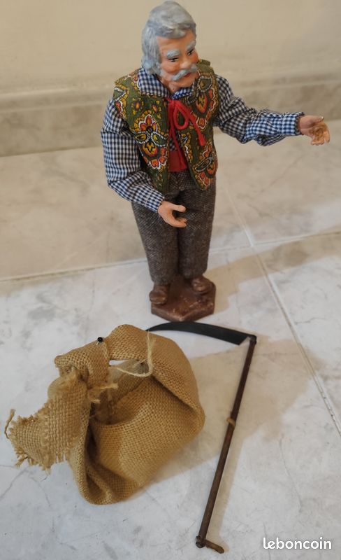 Santon En Terre Cuite - Homme à La Besace - Figurine Traditionnelle