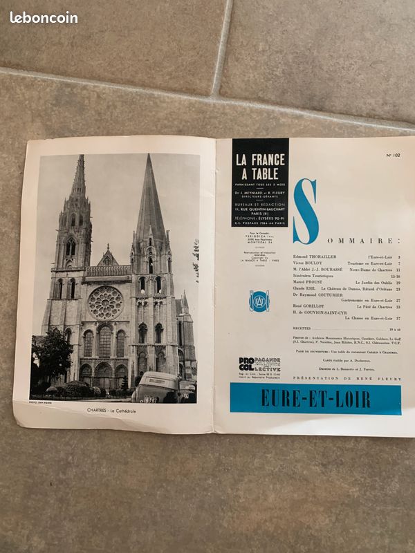 Livre revue la France à table N°102 mai 1963 EURE et LOIR (image 2)