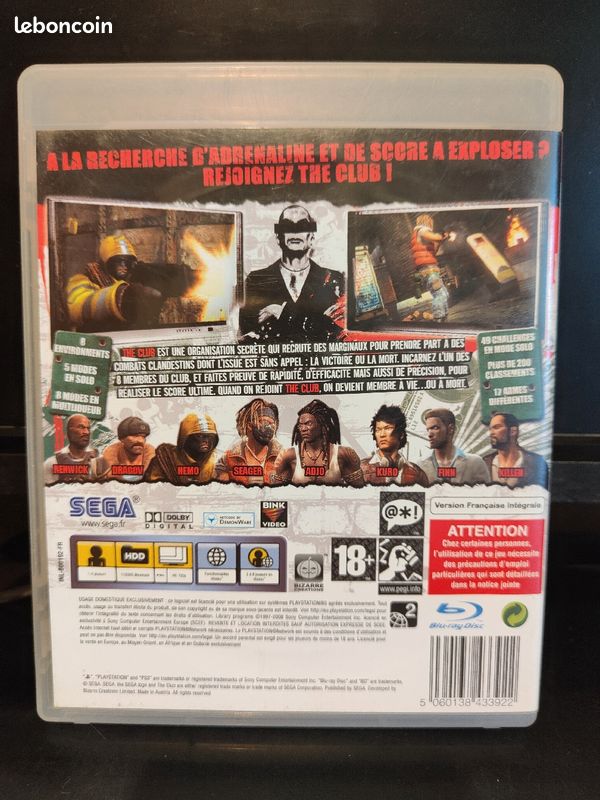 Jeu The Club Pour PS3 - Complet En Très Bon état - PEGI 18 - Essayé Avant Vente
