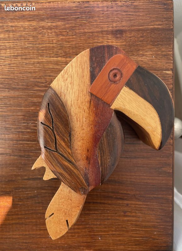 Boîte puzzle de toucan en bois (image 1)