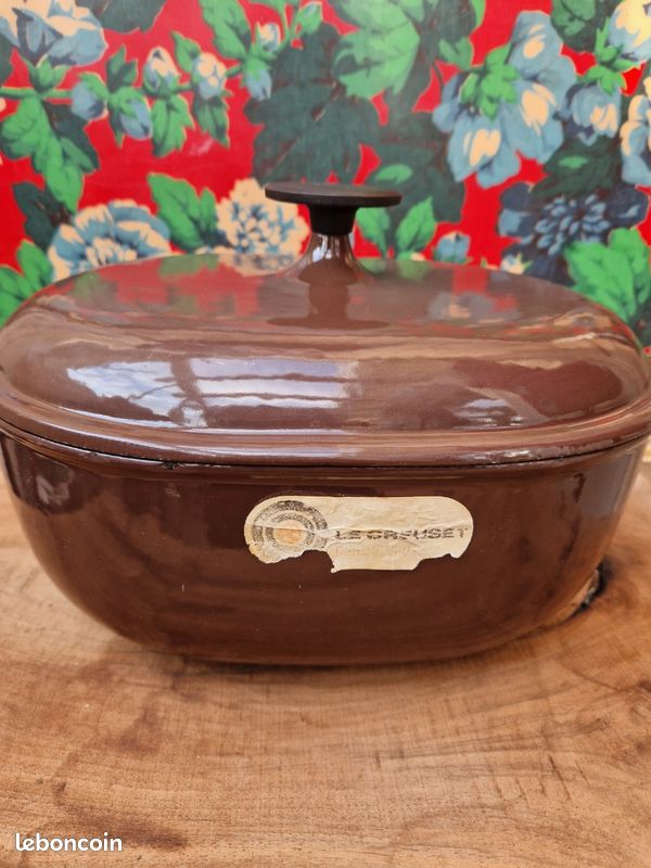 Cocotte Le Creuset Enzo 23 Cm Fonte émaillée Marron - Très Bon état, Servie 2 Fois