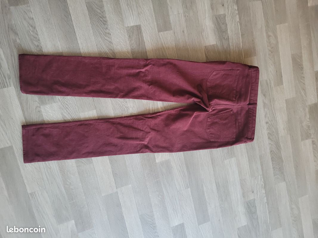 Pantalon homme bordeaux velours (image 2)