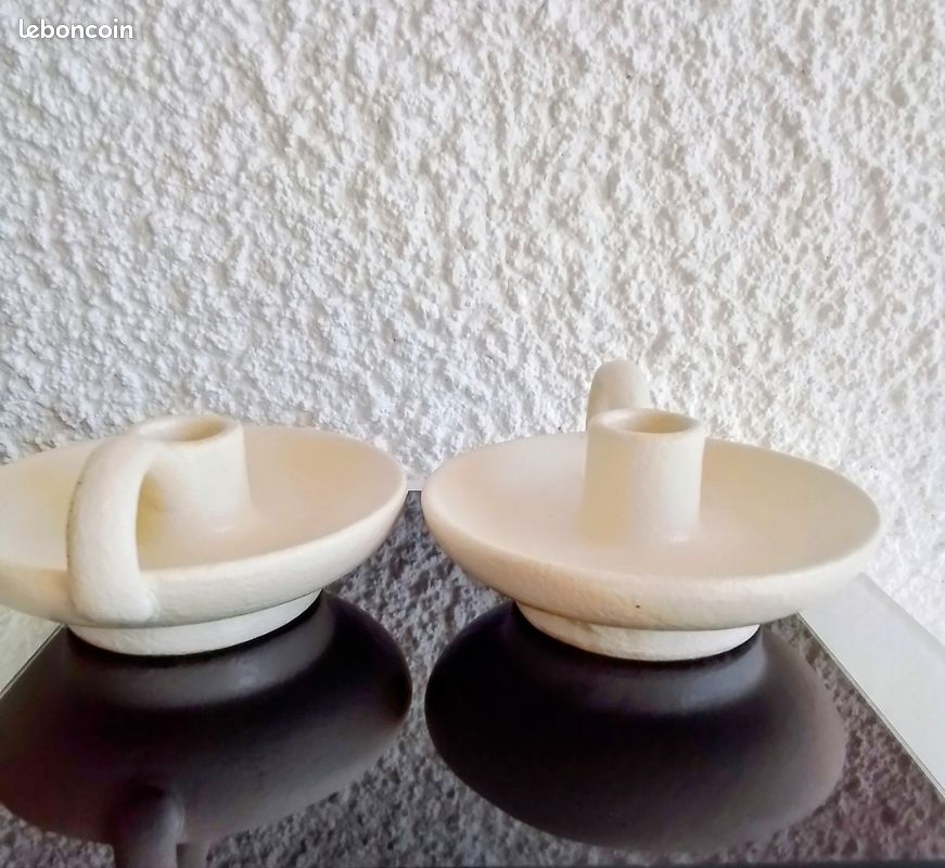 Paire de candélabres modernistes signés Rometti Umbertide Paire de candélabres modernistes signés Rometti Umbertide