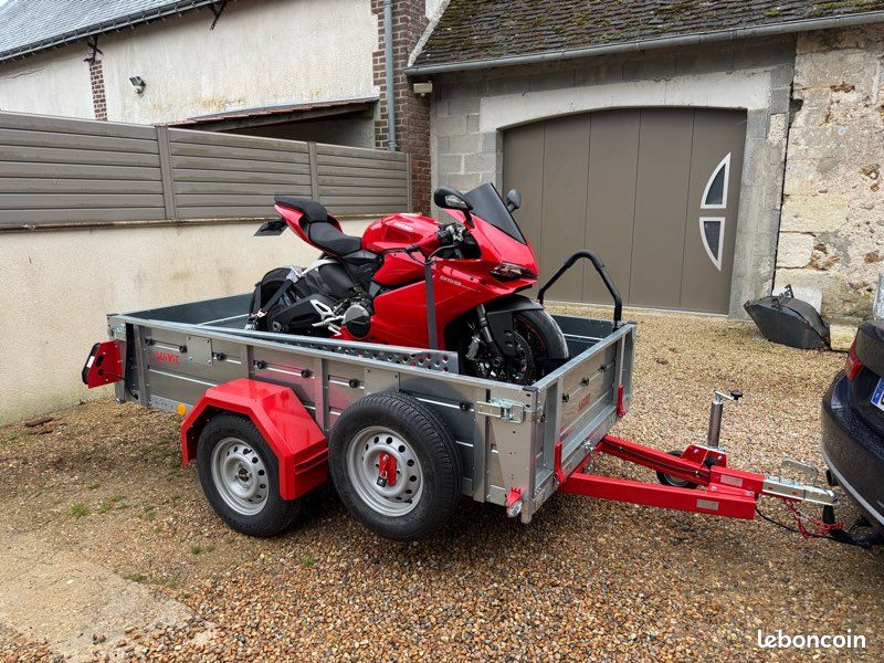 Remorque SUIVIT S600 basculante porte moto PTC 495 Kg / charge utile 265 Kg (image 1)